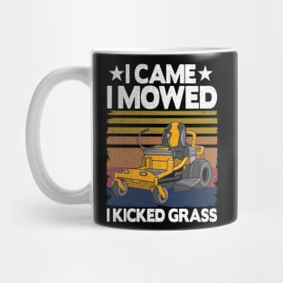 Funny Vintage Lawn Mowing Riding Mowers Dad Gift Mug